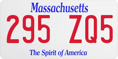 MA license plate 295ZQ5