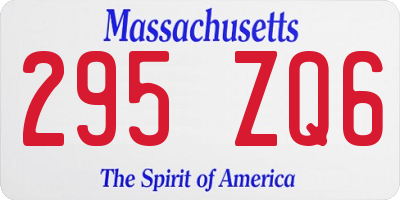 MA license plate 295ZQ6