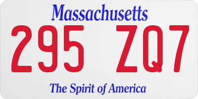 MA license plate 295ZQ7
