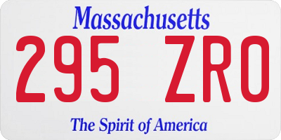 MA license plate 295ZR0