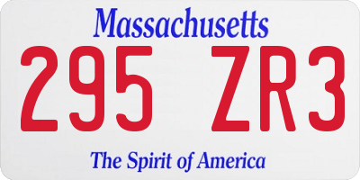 MA license plate 295ZR3
