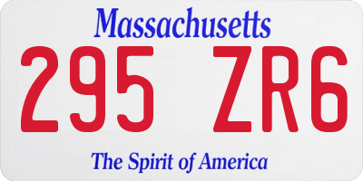 MA license plate 295ZR6