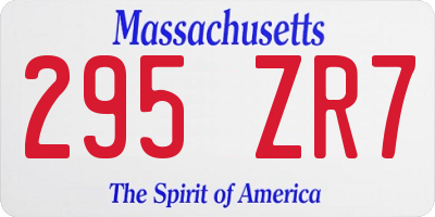 MA license plate 295ZR7