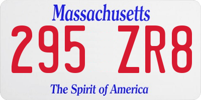 MA license plate 295ZR8