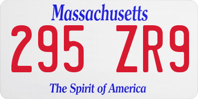 MA license plate 295ZR9