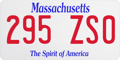 MA license plate 295ZS0