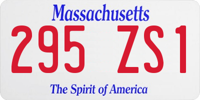 MA license plate 295ZS1
