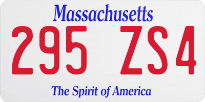 MA license plate 295ZS4