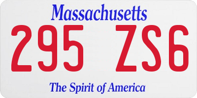 MA license plate 295ZS6