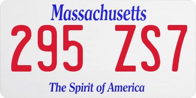 MA license plate 295ZS7