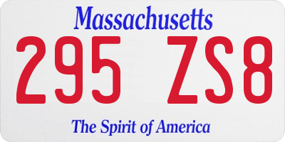 MA license plate 295ZS8