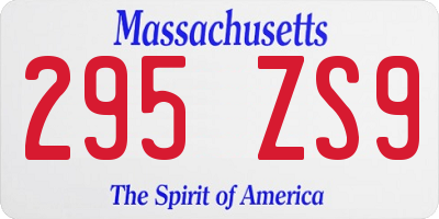 MA license plate 295ZS9