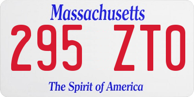 MA license plate 295ZT0