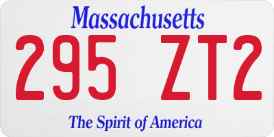 MA license plate 295ZT2