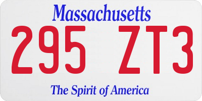 MA license plate 295ZT3