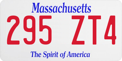 MA license plate 295ZT4