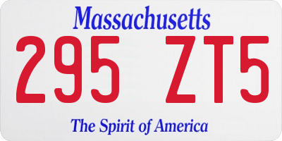 MA license plate 295ZT5