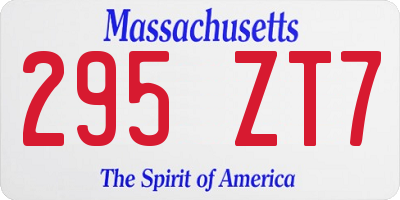 MA license plate 295ZT7