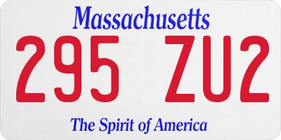 MA license plate 295ZU2