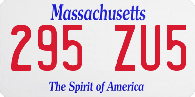 MA license plate 295ZU5
