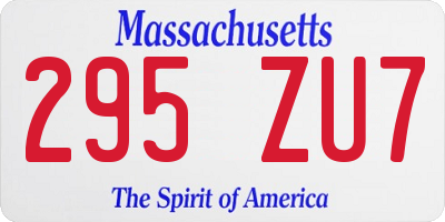 MA license plate 295ZU7