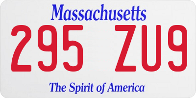 MA license plate 295ZU9