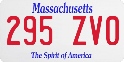 MA license plate 295ZV0
