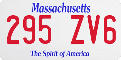 MA license plate 295ZV6