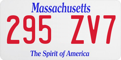 MA license plate 295ZV7