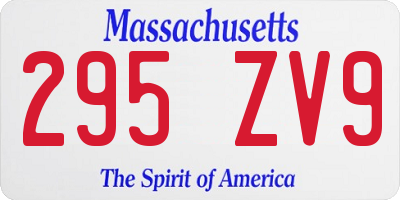 MA license plate 295ZV9