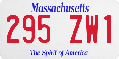 MA license plate 295ZW1