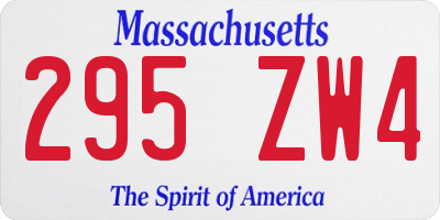 MA license plate 295ZW4
