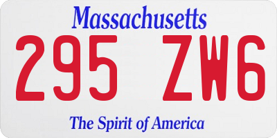 MA license plate 295ZW6