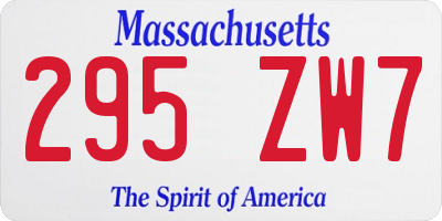 MA license plate 295ZW7