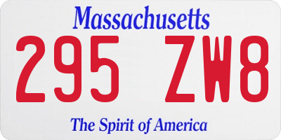 MA license plate 295ZW8