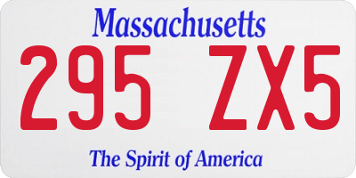 MA license plate 295ZX5