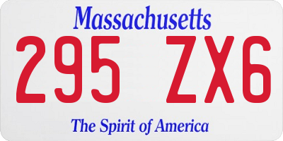 MA license plate 295ZX6