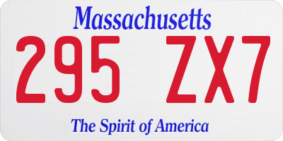 MA license plate 295ZX7