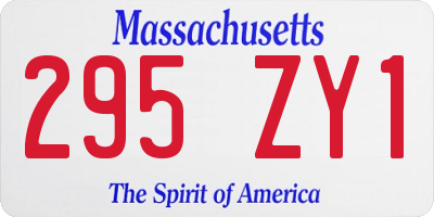 MA license plate 295ZY1