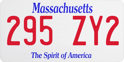 MA license plate 295ZY2