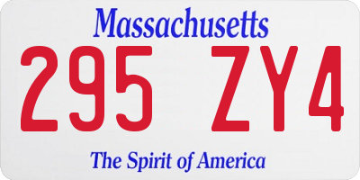 MA license plate 295ZY4