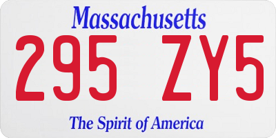 MA license plate 295ZY5