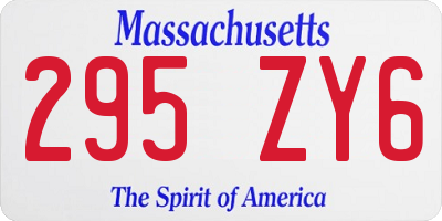 MA license plate 295ZY6