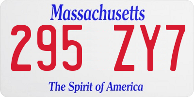 MA license plate 295ZY7