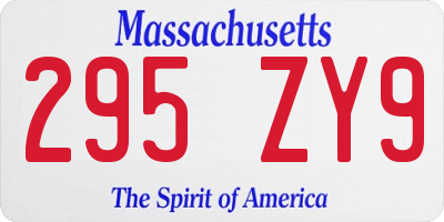 MA license plate 295ZY9