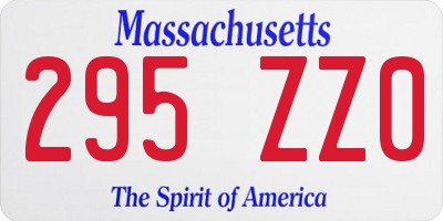 MA license plate 295ZZ0
