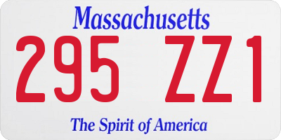 MA license plate 295ZZ1