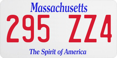 MA license plate 295ZZ4