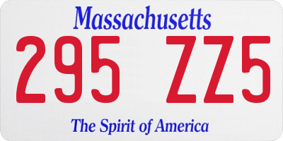MA license plate 295ZZ5