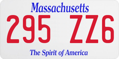 MA license plate 295ZZ6